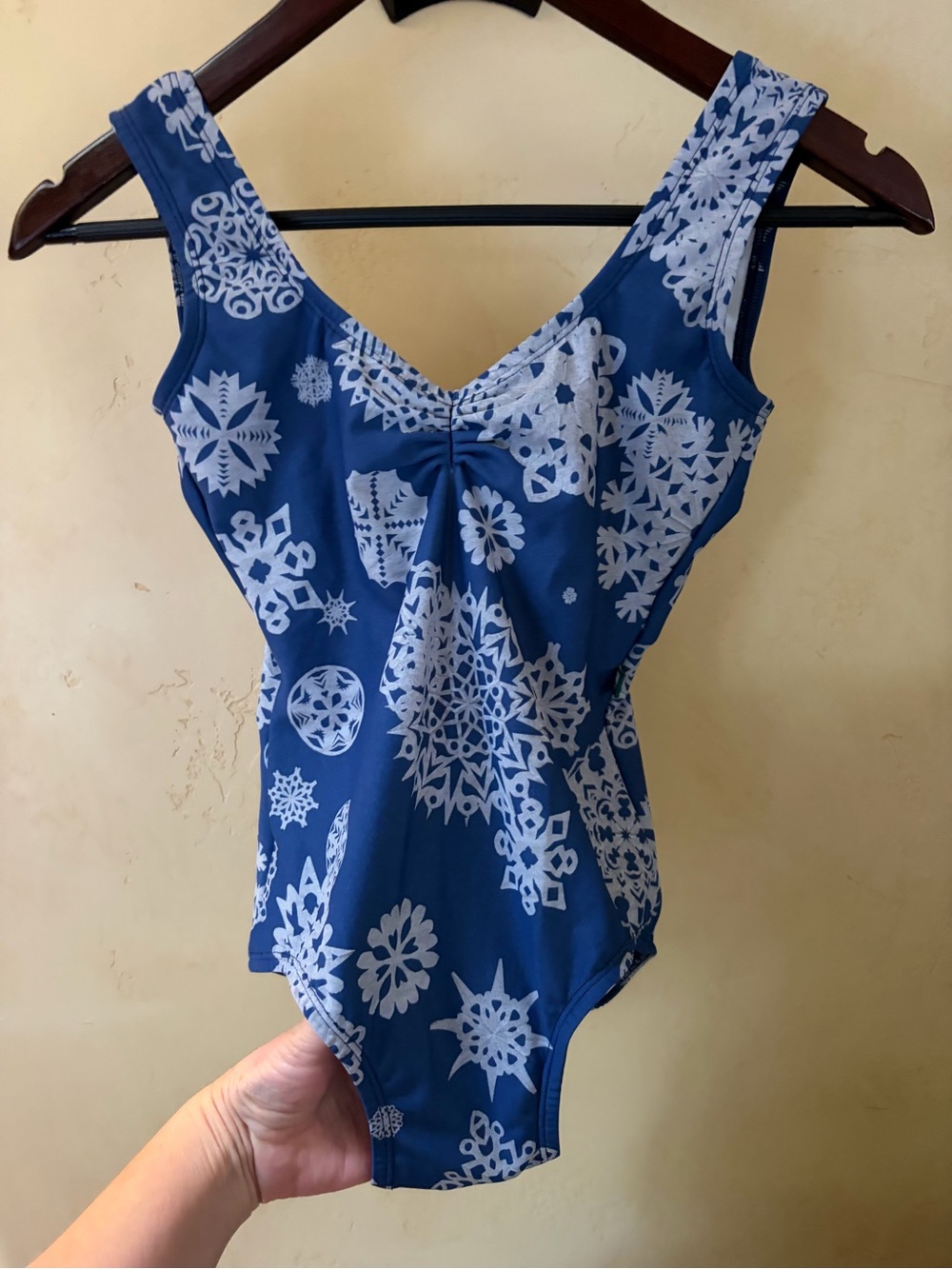 Sz S Luckyleo Blue Snowflake Print Women's Leotard